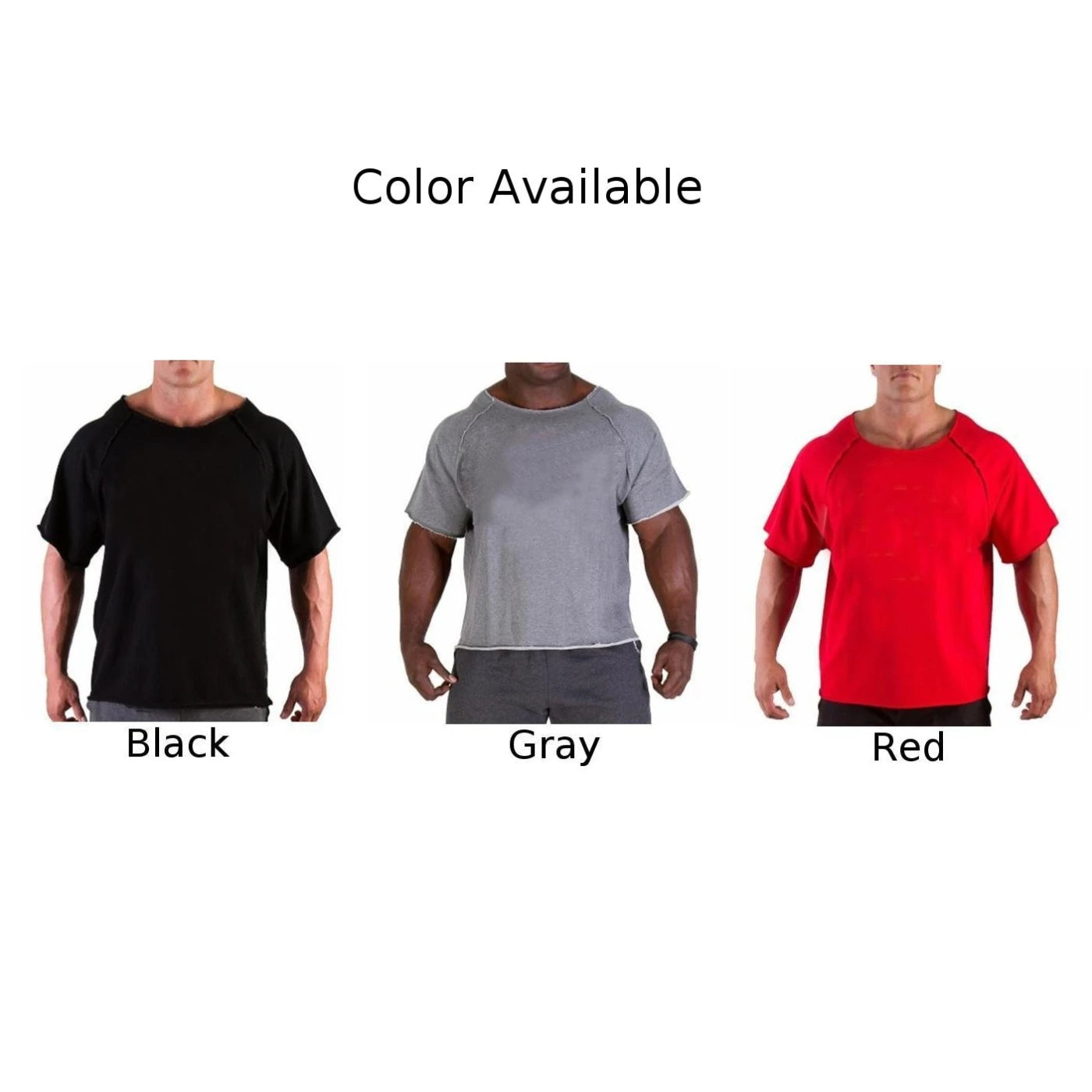 Men'S Cotton Casual T Shirts Fitness Men Bodybuilding Shirt Batwing Sleeve Rag Shirt Gym Wear Muscle Running T-Shirt round Neck