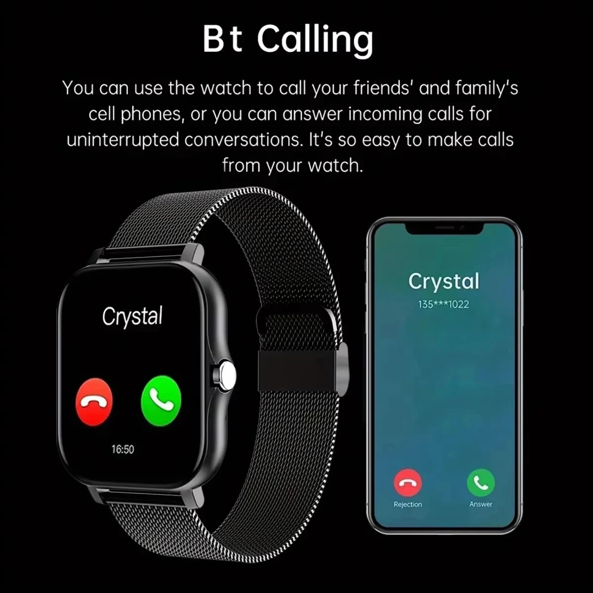 2025 New Smart Watch Bluetooth Talk Full Touch Screen Heart Rate Monitor Sports Fitness Smart Watch Men Women Gift